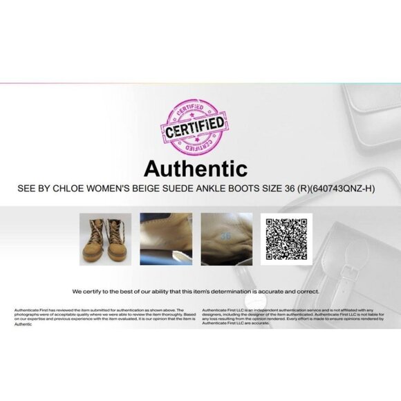 See by Chloe Edera Beige Suede Ankle Hiking Boots Size 36 - Picture 2 of 14